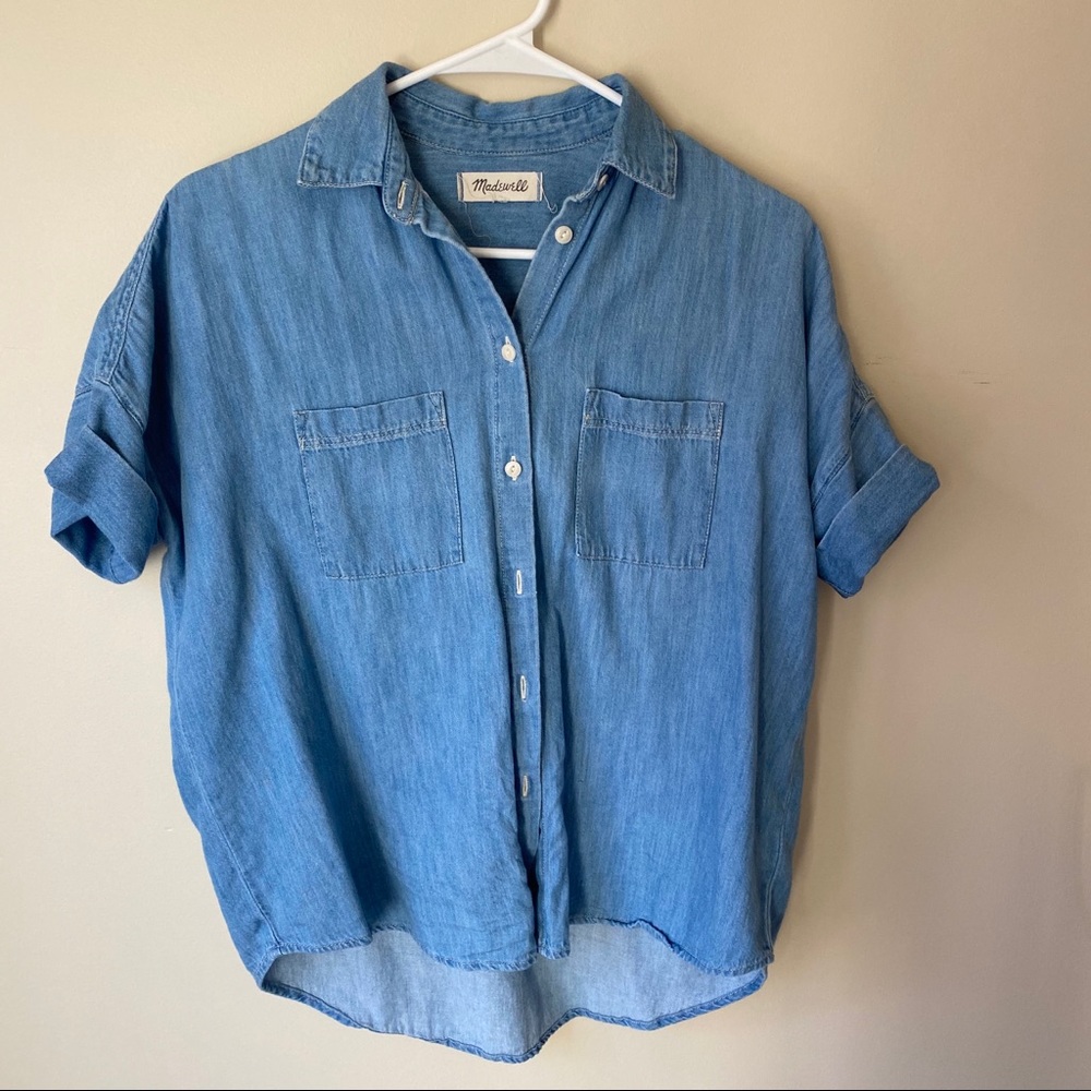Madewell button-up with roll sleeves